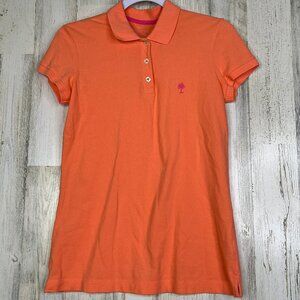 Lilly Pulitzer Women’s Shirt Size Small Orange‎ Short Sleeve Marco Polo Island
